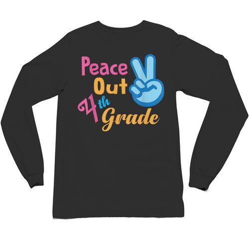 Last Day Of School Peace Out Grade 4 Graduation Kids Unisex Long Sleeve T-Shirt - Best Gift Smart
