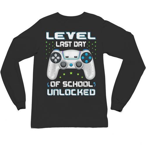 Last Days Of School Graduation Kindergarten Gamer Boys Kids Unisex Long Sleeve T-Shirt - Best Gift Smart