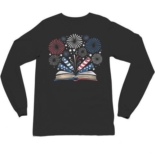 Librarian 4th July Book Lover Bookworm Patriotic Books Unisex Long Sleeve T-Shirt - Bookorys