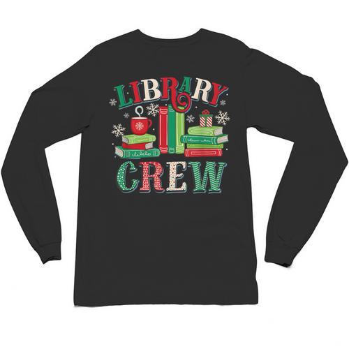 Library Crew Book Lovers Reader Teacher Librarian Christmas Unisex Long Sleeve T-Shirt - Bookorys