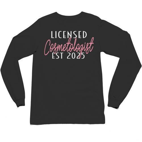 Licensed Cosmetologist Graduation 2025 Cosmetology School Unisex Long Sleeve T-Shirt - Best Gift Smart