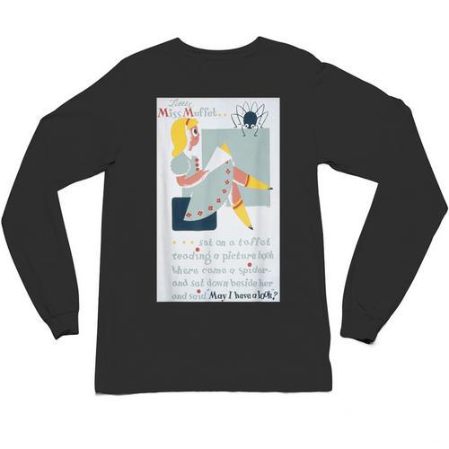 Little Miss Muffet Reading a Picture Book Unisex Long Sleeve T-Shirt - Bookorys AU