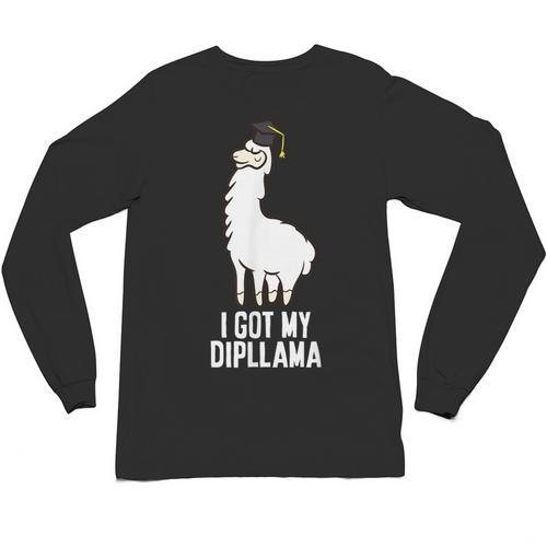 LLama Graduation I Got My Dipllama Cute Llama Unisex Long Sleeve T-Shirt - Best Gift Smart