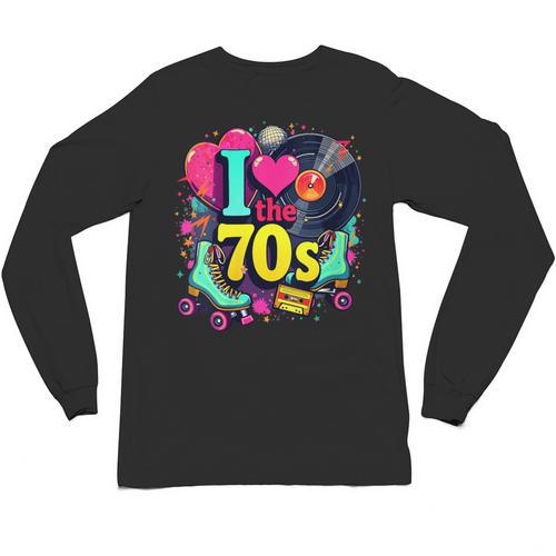 I Love The 70s Vintage Cassette Roller Vinyl Nostalgia 70s Unisex Long Sleeve T-Shirt - Figerry