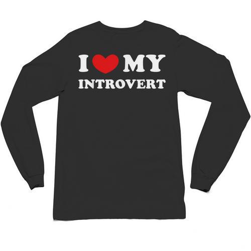 I Love My Introvert I Heart My Introvert Unisex Long Sleeve T-Shirt - Raresse