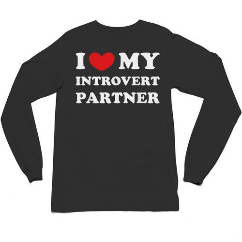 I Love My Introvert Partner I Heart My Introvert Partner Unisex Long Sleeve T-Shirt - Raresse