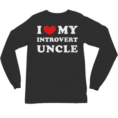 I Love My Introvert Uncle I Heart My Introvert Uncle Unisex Long Sleeve T-Shirt - Raresse
