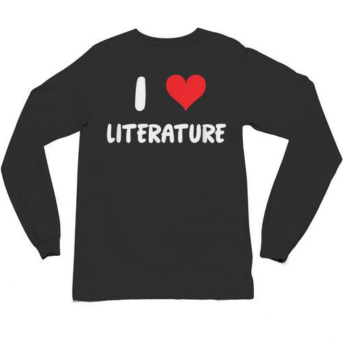 I Love Literature Heart Books Writing Reading Read Write Unisex Long Sleeve T-Shirt - Bookorys