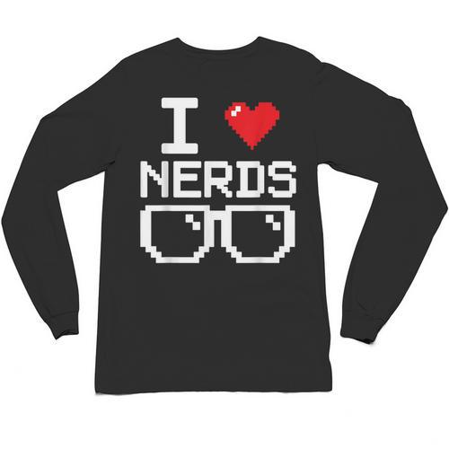 I Love Nerds I Heart Nerds For Science Book Knowledge Geeks Unisex Long Sleeve T-Shirt - Bookorys CA