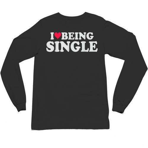 I Love Being Single Red Heart Anxious & Introvert Girl Club Unisex Long Sleeve T-Shirt - Raresse