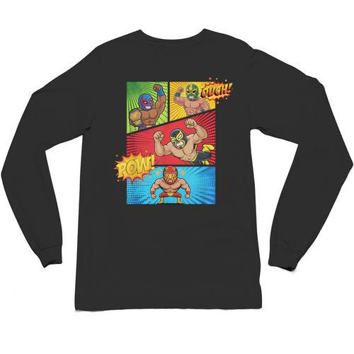 Lucha Libre Comic Book Mexican Wrestling Cartoon Wrestler Unisex Long Sleeve T-Shirt - Bookorys CA