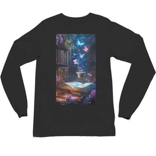 Magic Books Butterflies Fantasy Nature Tea Enchanting Unisex Long Sleeve T-Shirt - Bookorys CA