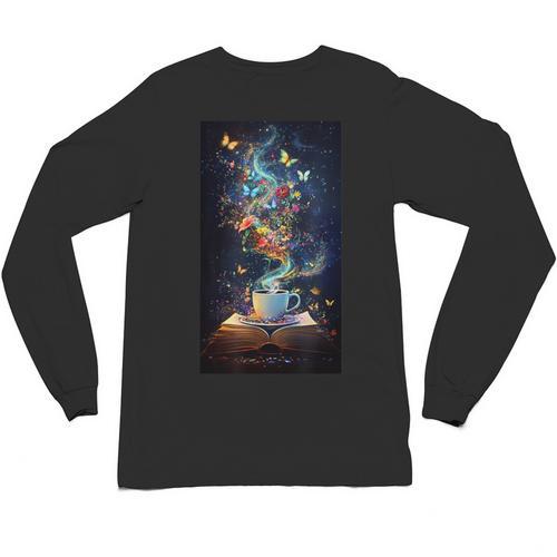 Magical Book Floral Coffee Books Nature Fantasy Unisex Long Sleeve T-Shirt - Bookorys