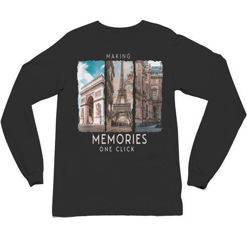 Making Memories In Paris Photo Nostalgia Travel Humor Unisex Long Sleeve T-Shirt - Figerry
