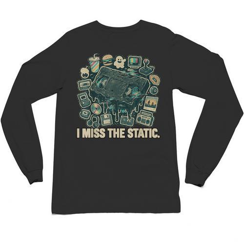 I Miss The Static Retro VHS Nostalgia Art Unisex Long Sleeve T-Shirt - Figerry
