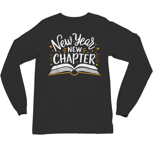 New Year New Chapter Happy New Year 2025 Book Unisex Long Sleeve T-Shirt - Bookorys UK
