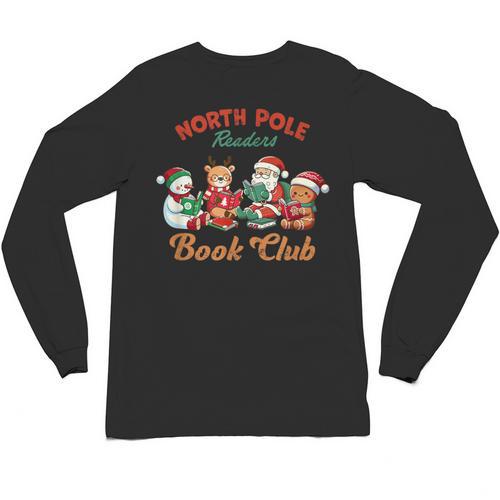 North Pole Readers Book Club Reading Book Christmas Unisex Long Sleeve T-Shirt - Bookorys