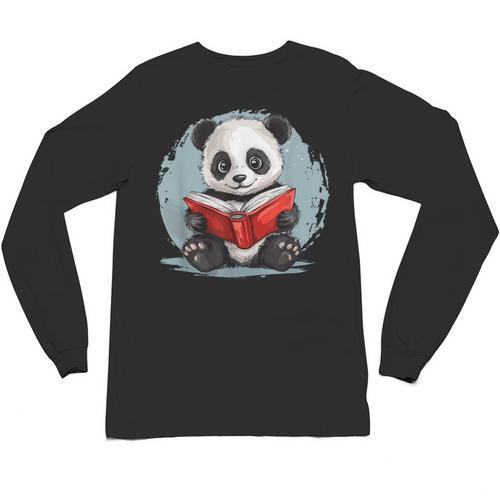 Panda With Book For Reading Enthusiasts Unisex Long Sleeve T-Shirt - Bookorys