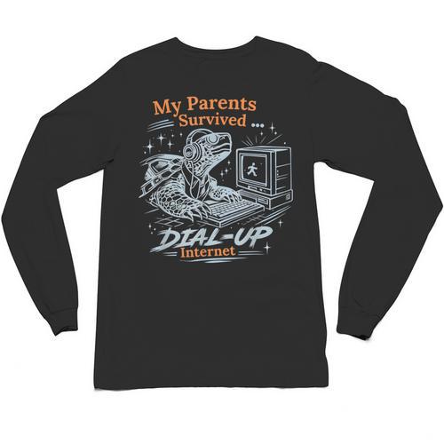 My Parents Survived Dial Up Internet Nostalgia Turtle Unisex Long Sleeve T-Shirt - Figerry