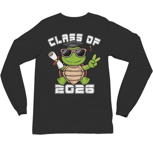 Peace Sign Hand Turtle Class Of 2026 Graduation Unisex Long Sleeve T-Shirt - Best Gift Smart