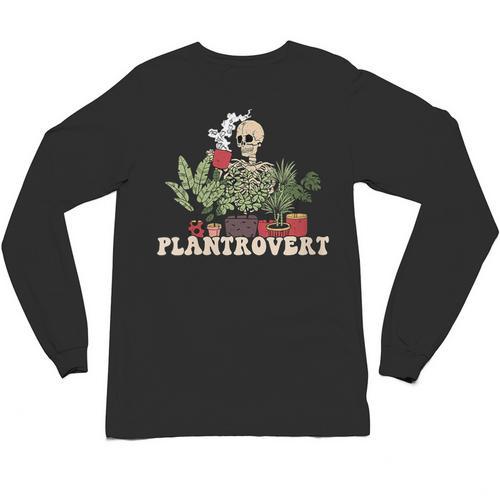 Plant Coffee Love Plantrovert Gardening Introvert Mom Unisex Long Sleeve T-Shirt - Raresse