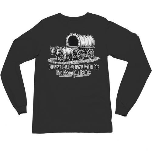 Please Be Patient With Me I'm From The 1900s Oxen And Wagon Unisex Long Sleeve T-Shirt - Figerry