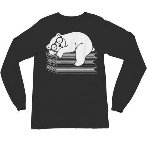Polar Bear Reading Book Pajama Sleep Unisex Long Sleeve T-Shirt - Bookorys DE