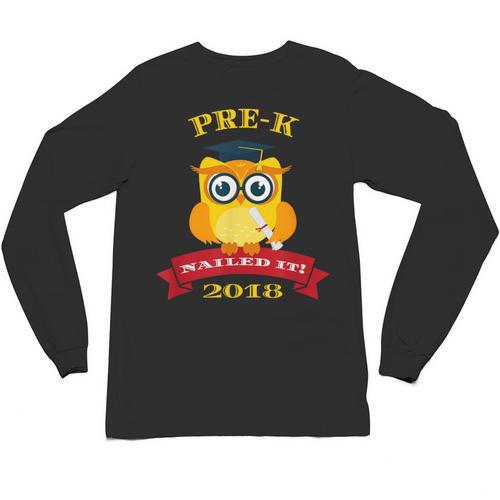Pre-K Graduation 2018 Cute Owl Unisex Long Sleeve T-Shirt - Best Gift Smart