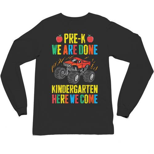 Pre-K Graduation Monster Truck Kindergarten Here We Come Unisex Long Sleeve T-Shirt - Best Gift Smart