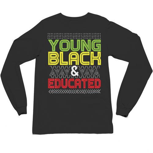 Proud African American Educated Graduation Unisex Long Sleeve T-Shirt - Best Gift Smart