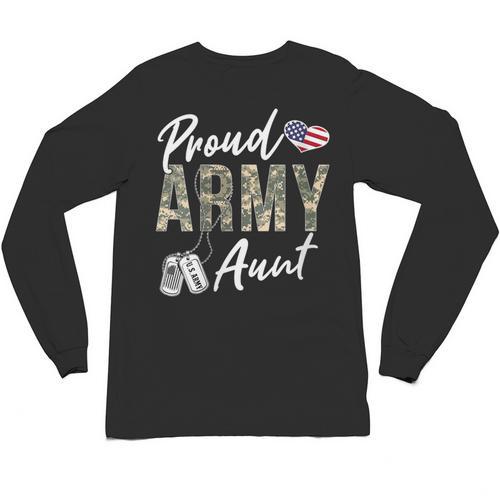 Proud Army Aunt Army Graduation Aunt US Army Aunt Unisex Long Sleeve T-Shirt - Best Gift Smart
