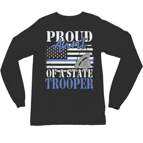 Proud Aunt Of a State Trooper Police Officer Graduation Unisex Long Sleeve T-Shirt - Best Gift Smart