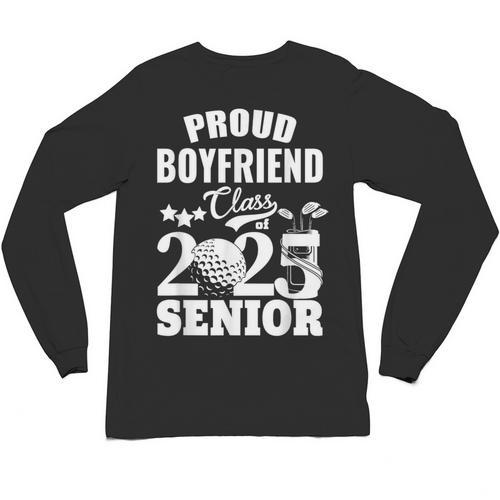 Proud Boyfriend Class Of 2025 Graduation Senior 2025 Golf Unisex Long Sleeve T-Shirt - Best Gift Smart
