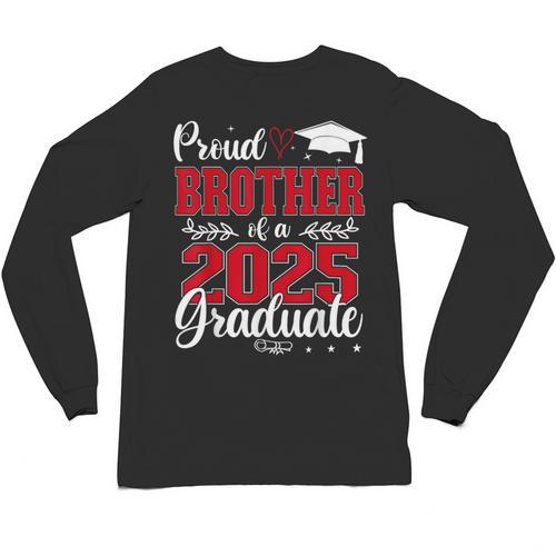 Proud Brother Of A Class Of 2025 Graduate Senior Graduation Unisex Long Sleeve T-Shirt - Best Gift Smart