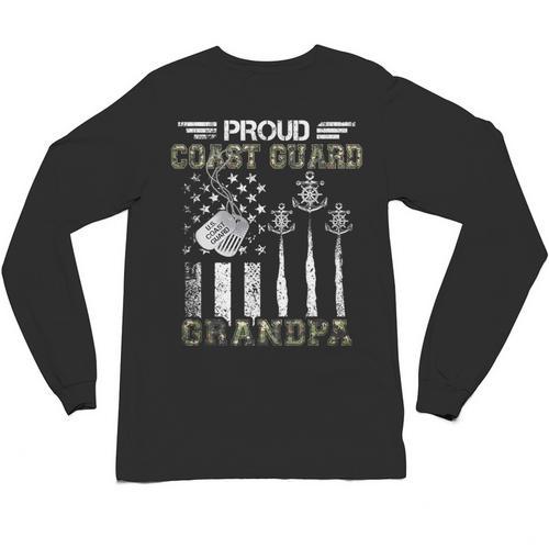 Proud Coast Guard Grandpa US Coast Guard Graduation Grandpa Unisex Long Sleeve T-Shirt - Best Gift Smart