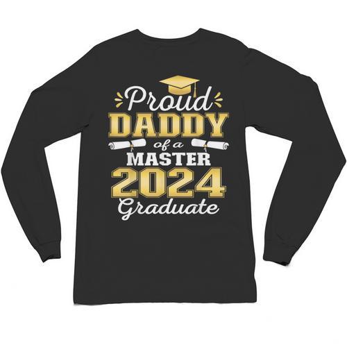 Proud Daddy Of 2024 Class Master Graduate Family Graduation Unisex Long Sleeve T-Shirt - Best Gift Smart