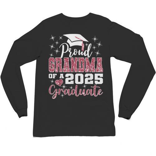 Proud Grandma Of 2025 College Graduate Family Graduation Unisex Long Sleeve T-Shirt - Best Gift Smart