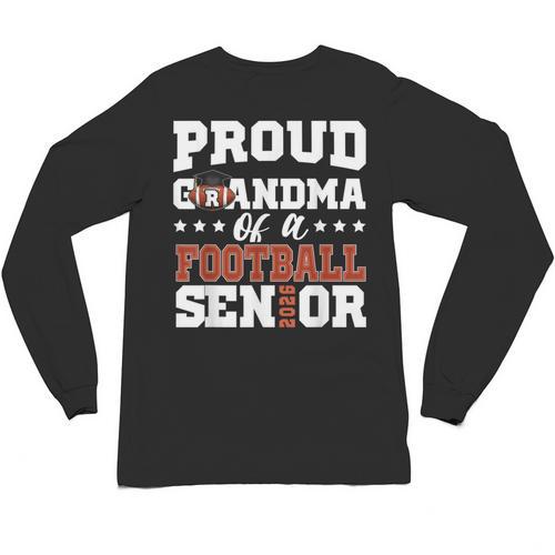 Proud Grandma Of a Football Senior 2026 Graduation Unisex Long Sleeve T-Shirt - Best Gift Smart