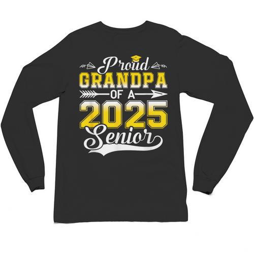 Proud Grandpa Of a 2025 Senior Graduate Graduation Unisex Long Sleeve T-Shirt - Best Gift Smart