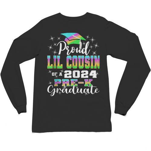 Proud Little Cousin Of PreK School Graduate 2024 Graduation Unisex Long Sleeve T-Shirt - Best Gift Smart