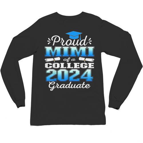 Proud Mimi Of 2024 College Graduate Family 24 Graduation Unisex Long Sleeve T-Shirt - Best Gift Smart