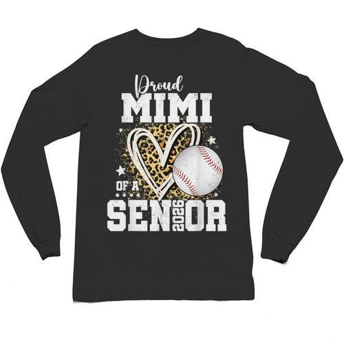 Proud Mimi Of A 2026 Senior Baseball Graduation Leopard Unisex Long Sleeve T-Shirt - Best Gift Smart