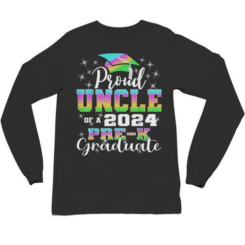 Proud Uncle Of PreK School Graduate 2024 Graduation Uncle Unisex Long Sleeve T-Shirt - Best Gift Smart