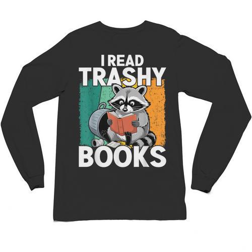 Raccoon Smutty Book Lover Spicy Romance Novels Women's Unisex Long Sleeve T-Shirt - Bookorys