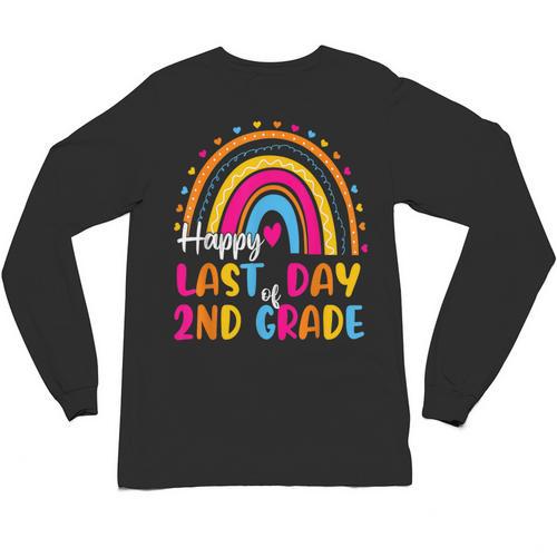 Rainbow Last Day Of 2nd Grade Teacher Student Graduation For Men Women Kids Unisex Long Sleeve T-Shirt - Best Gift Smart