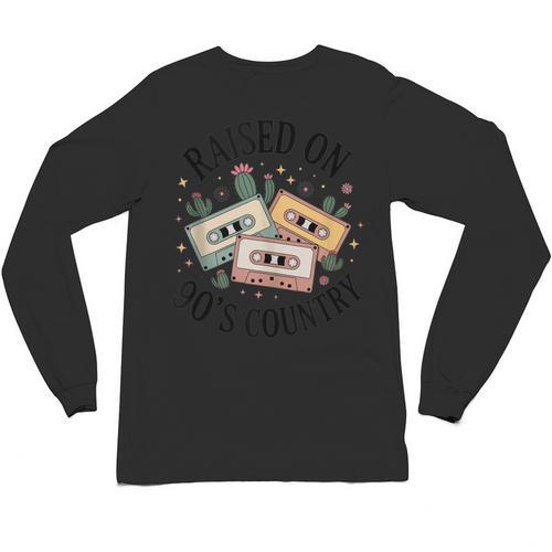 Raised On 90's Country Music Lover Nostalgia Retro Vibe Unisex Long Sleeve T-Shirt - Figerry
