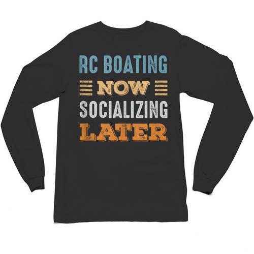 RC Boating Now Minimal Socializing Introvert Vintage Unisex Long Sleeve T-Shirt - Raresse