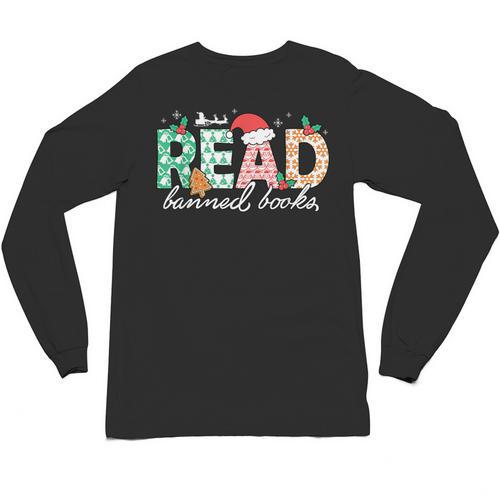 Read Banned Books Christmas Holiday Unisex Long Sleeve T-Shirt - Bookorys DE