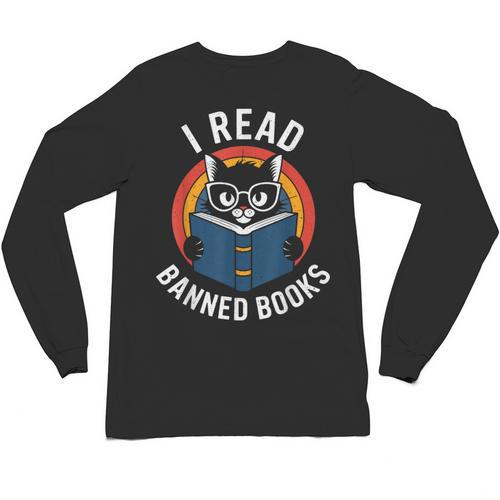 I Read Banned Books For Men Women Cat Banned Books Unisex Long Sleeve T-Shirt - Bookorys