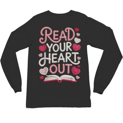Read Your Cute Heart Out Teacher Librarian Love Reading Book Unisex Long Sleeve T-Shirt - Bookorys DE